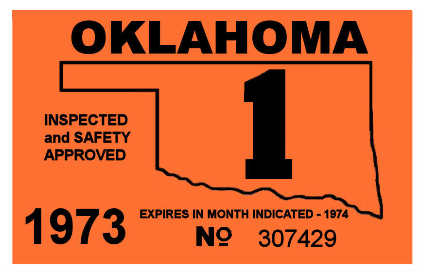 (image for) 1973-1 Oklahoma Inspection Sticker